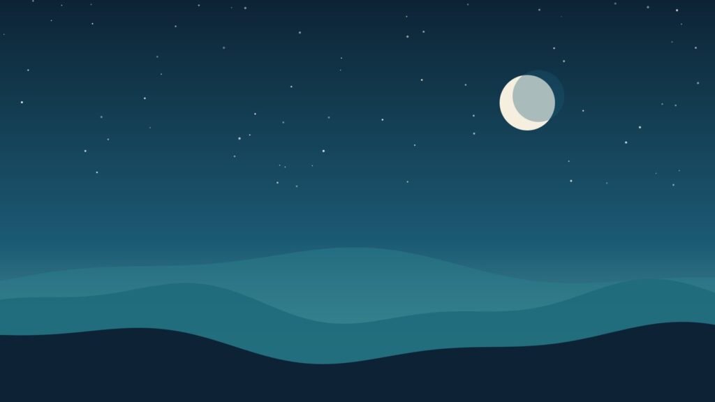 Quiet night sky over hills