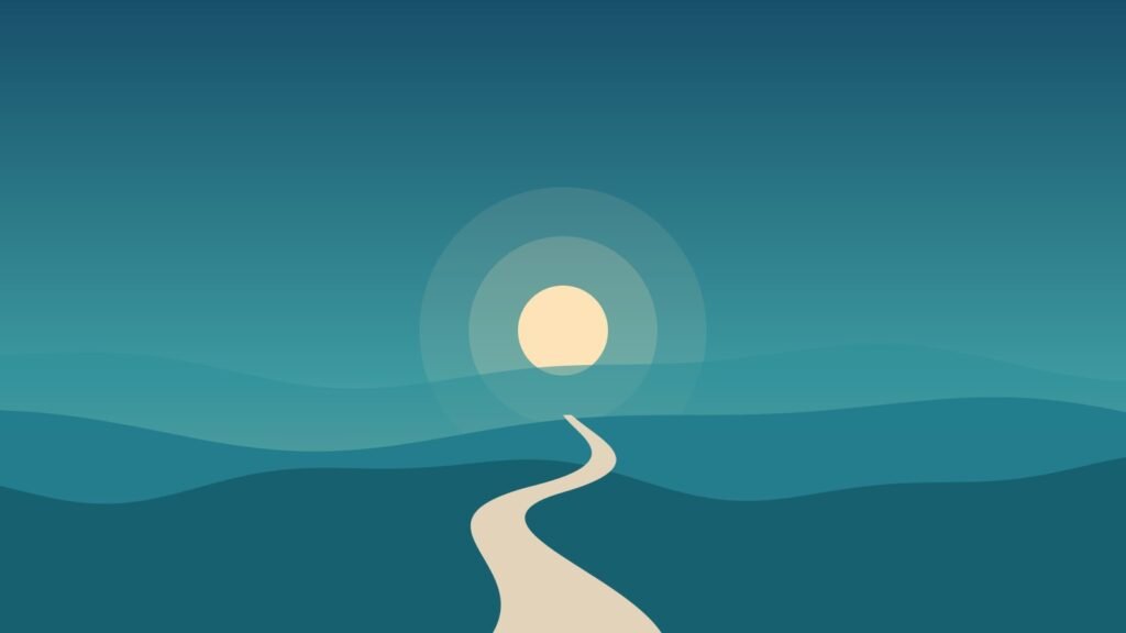 A path leading toward the sunrise